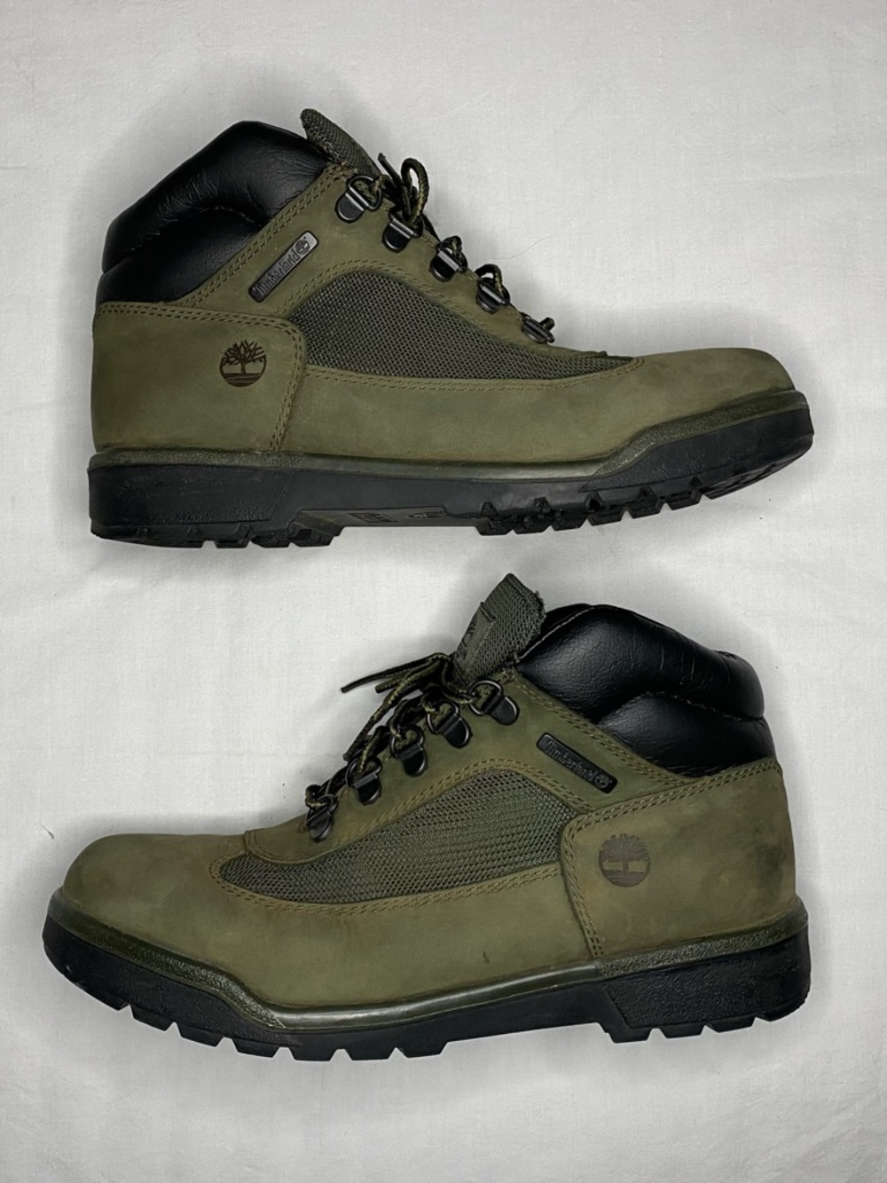 Timberland Field Boots Green Black Ankle Waterproof A1Y8Z Boys Size 7 EU 40